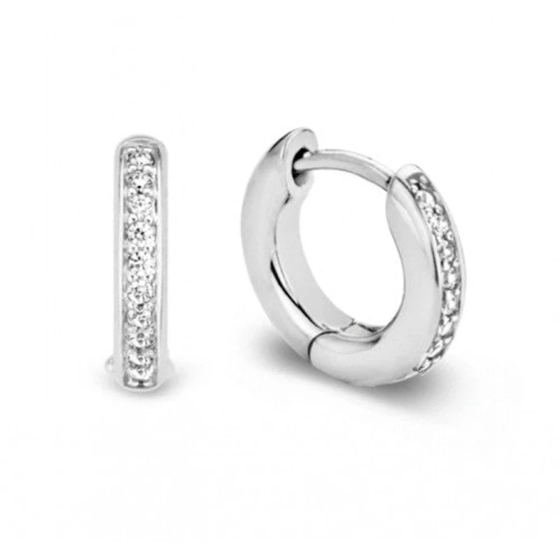 Basic Pave 14MM Huggie Earrings