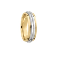 6mm Two Tone Domed Wedding Ring