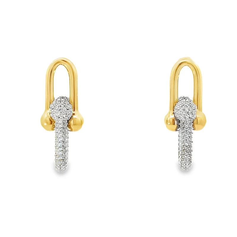 Hardware Link Huggie Earrings