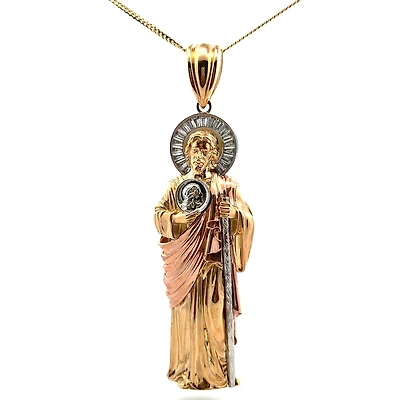 Three Gold Saint Jude XL Pendant