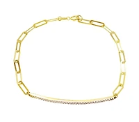 Paperclip Diamond Bar Bracelet