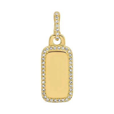 Dog Tag with Diamonds Pendant