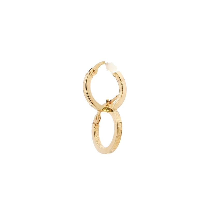 Greek 14MM Huggie Earrings