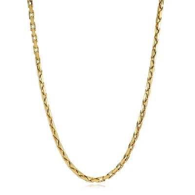 4MM Flat Oval Polished Yellow Steel Chain