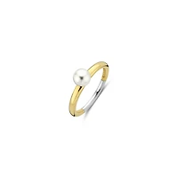 Graceful Pearl Two Tone Ring