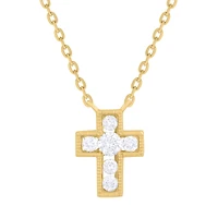 Mini Six Diamond Cross Necklace