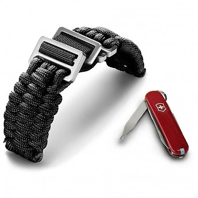 Black Paracord Strap and Knife Set for Inox Watch