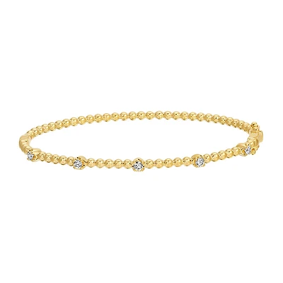 Beaded and Diamonds Bangle Bracelet