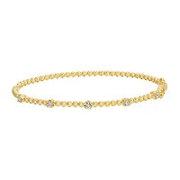 Beaded and Diamonds Bangle Bracelet