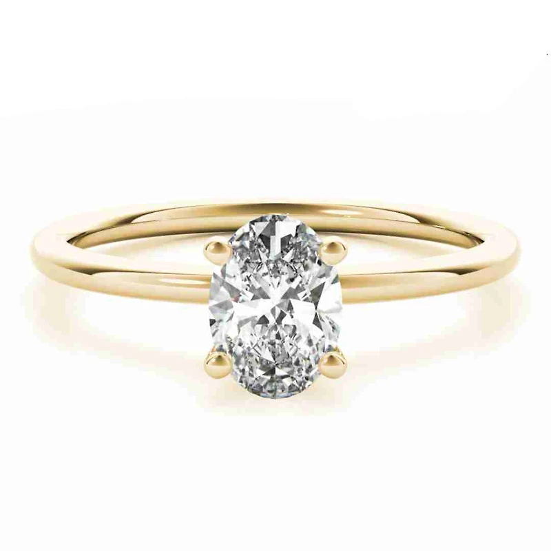.50CT Oval Cut Solitaire Diamond Engagement Ring in Yellow Gold