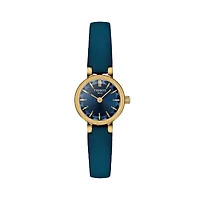 Lovely Round 20mm Gold Watch with Blue Strap