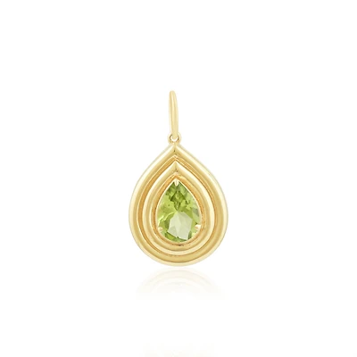 1.12CT Peridot Pear Shape Pendant