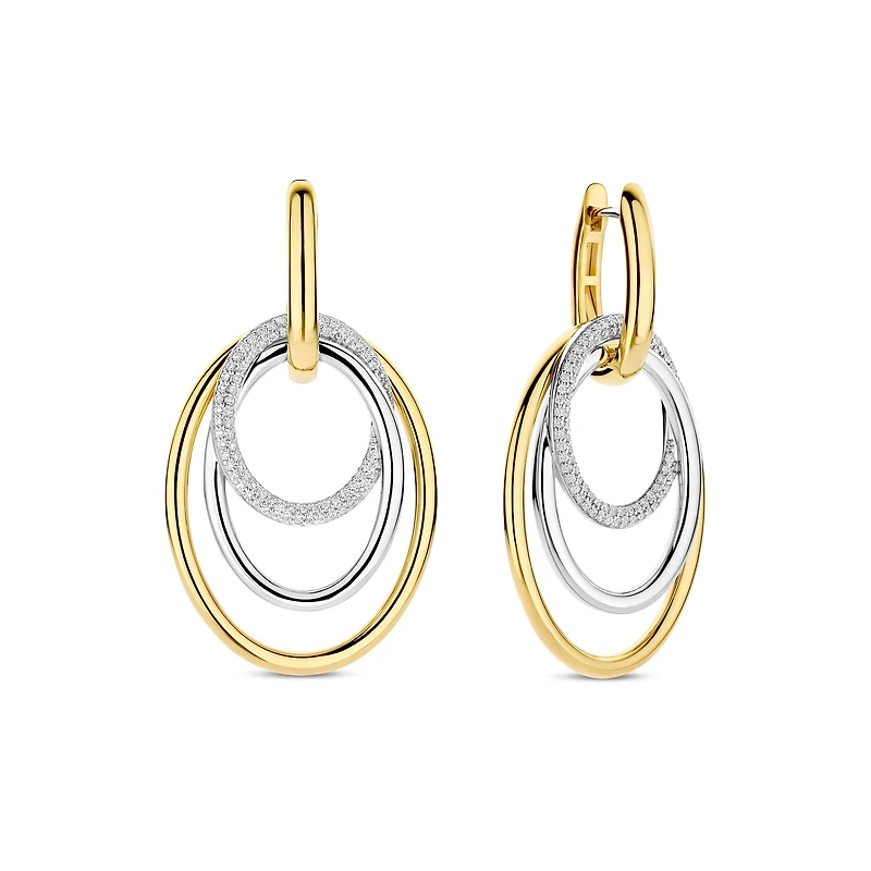 Oval Icon Two Tone Earrings