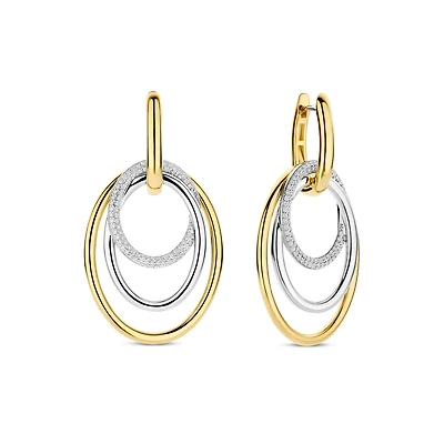 Oval Icon Two Tone Earrings