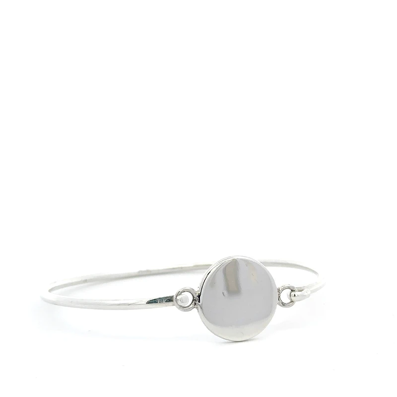Circle Disk Silver Bracelet
