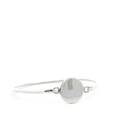 Circle Disk Silver Bracelet