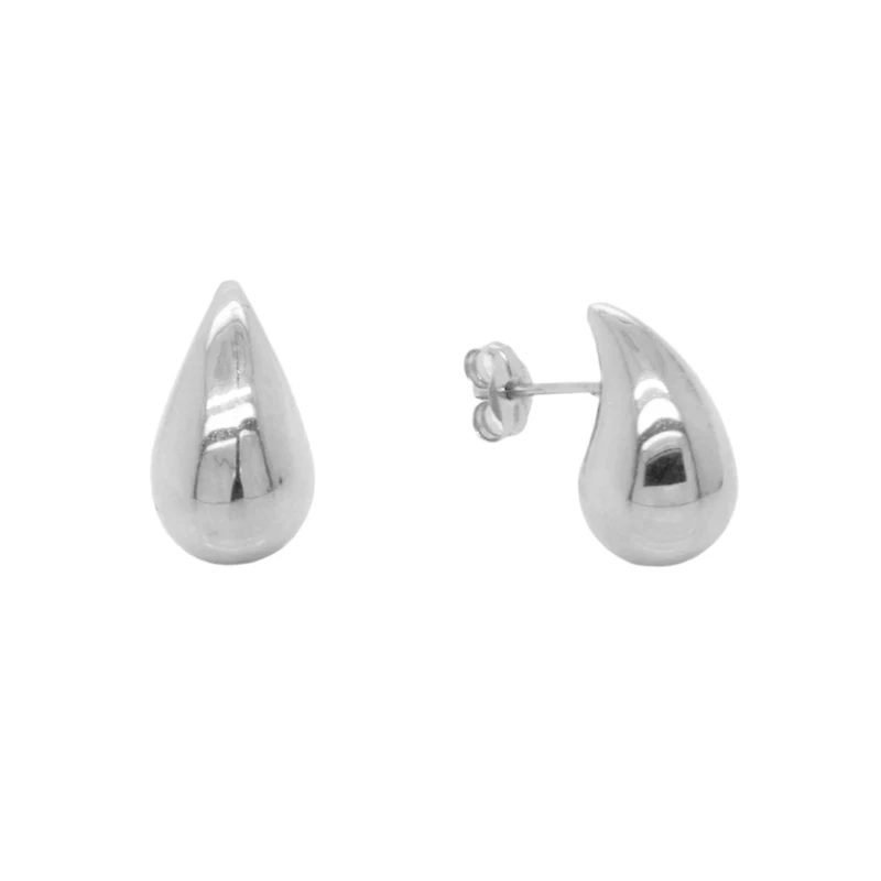 Drop 16MM White Gold Earrings