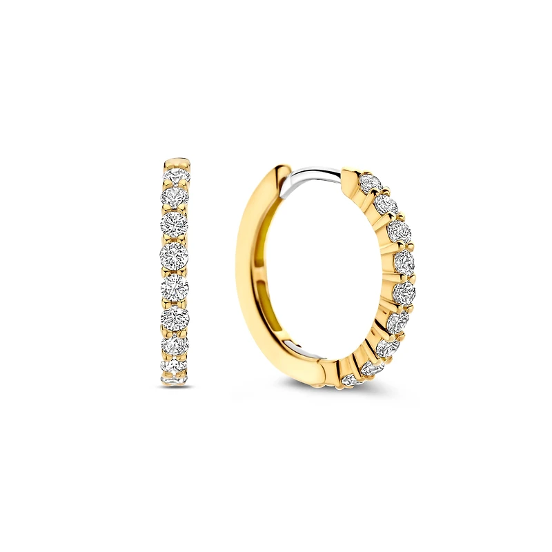 Thick 18MM Golden Sparkle Huggie Earrings