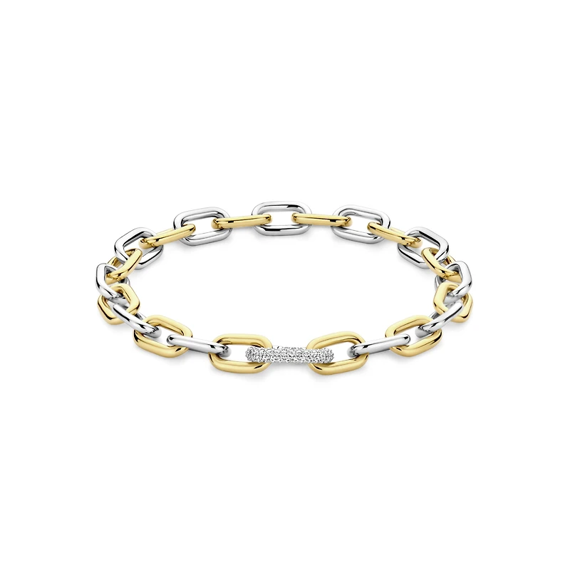 Oval Link Two Tone Bracelet