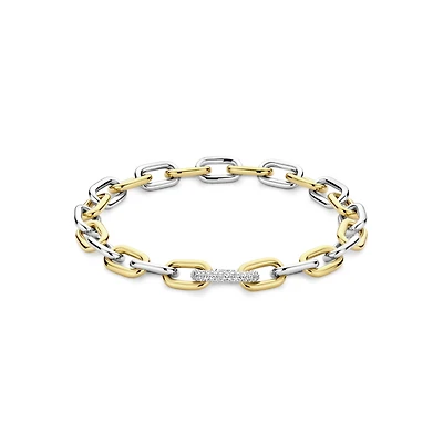 Oval Link Two Tone Bracelet