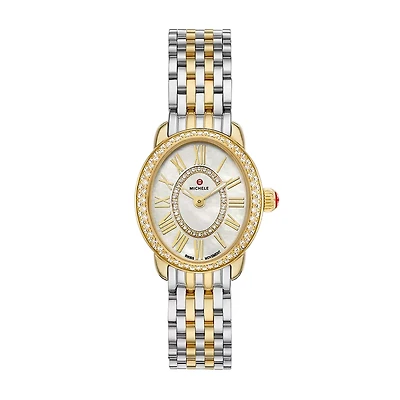Serein Oval Diamond Two-Tone 18K Gold-Plated Watch