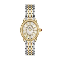 Serein Oval Diamond Two-Tone 18K Gold-Plated Watch