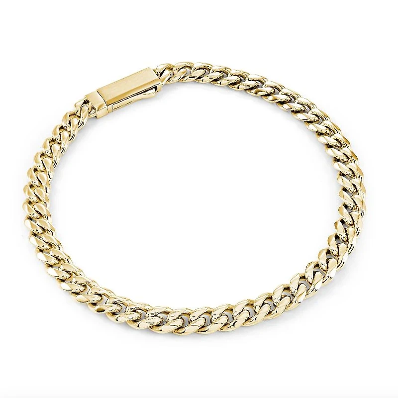 4.6MM Curb Gold Steel Bracelet