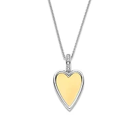 Elongated Heart 2Tone Necklace