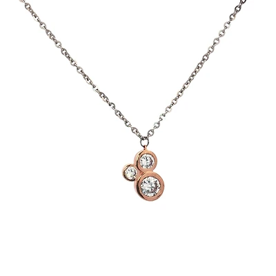 Small Triple Zirconia Pendant Necklace