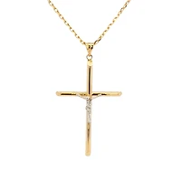 Thin Two Tone Crucifix Pendant - 52MM