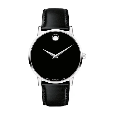 Museum Black Leather 40MM Watch