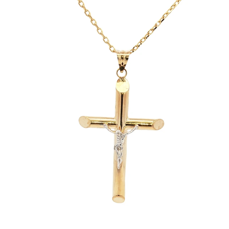 Two Tone Crucifix Pendant