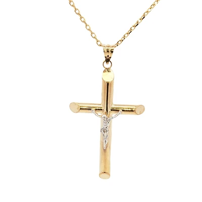 Two Tone Crucifix Pendant