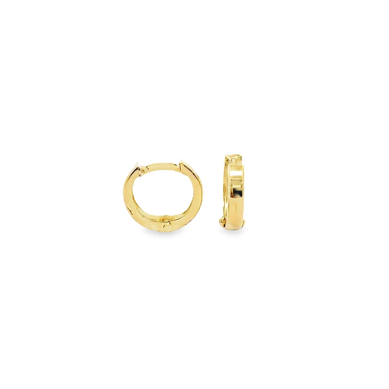 Flat Gold Huggie Earrings