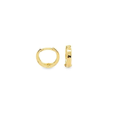 Flat Gold Huggie Earrings