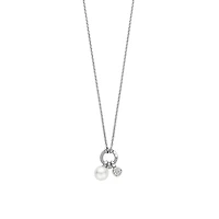 Pearl and Pave Charms Necklace