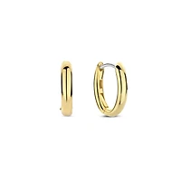 Oval Huggie Golden Earrings