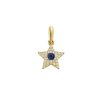 Blue Sapphire and Diamonds Star Pendant