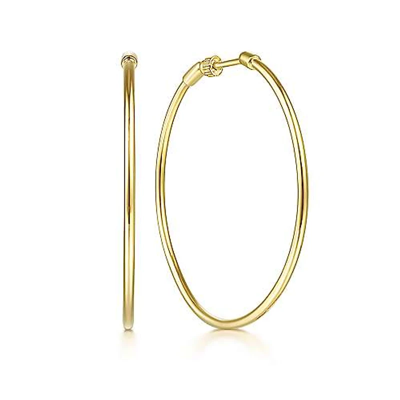 40MM Yellow Gold Hoop Earrings