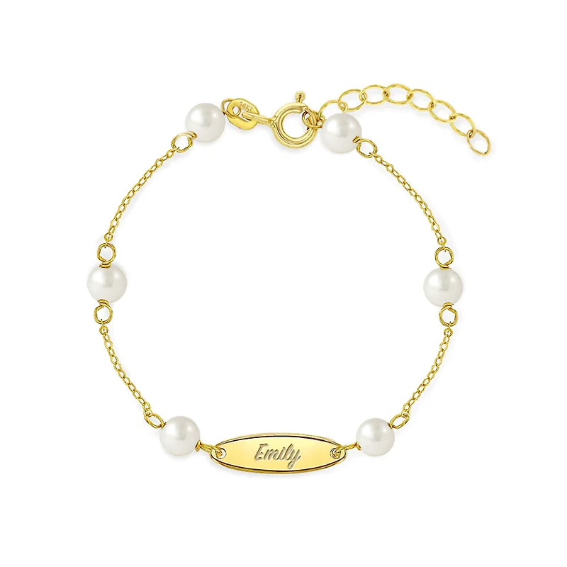 Kids Pearl Valentino Tag ID Bracelet