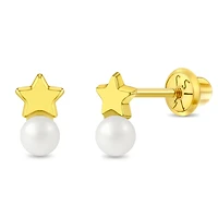 Star Sitting on Pearl Kids Earrings