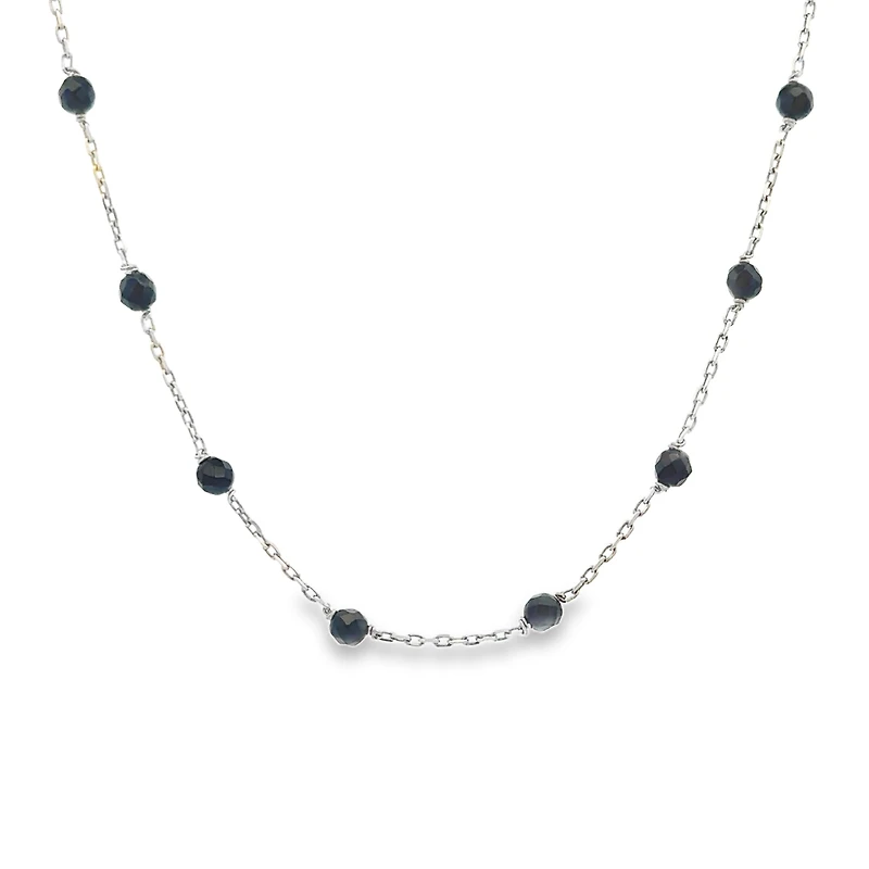Onyx Stations Silver Chain