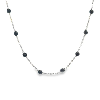 Onyx Stations Silver Chain