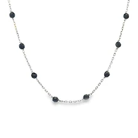 Onyx Stations Silver Chain
