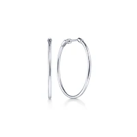 30mm White Gold Hoop Earrings