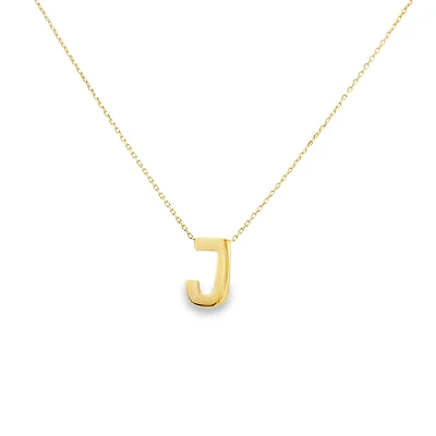 Gold J Initial Necklace