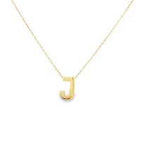 Gold J Initial Necklace