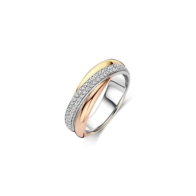 Trinity Three Tone Crossover Thin Ring