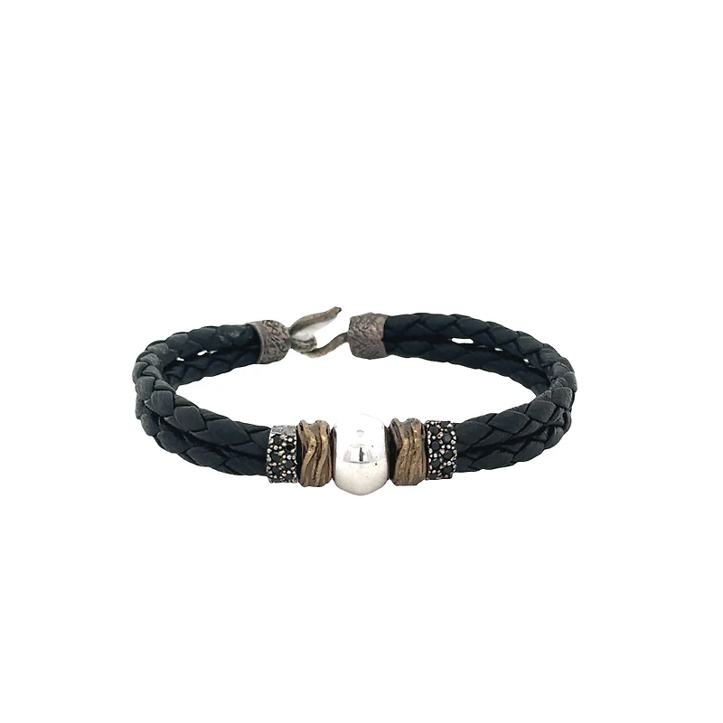 Double Braided Leather Bracelet