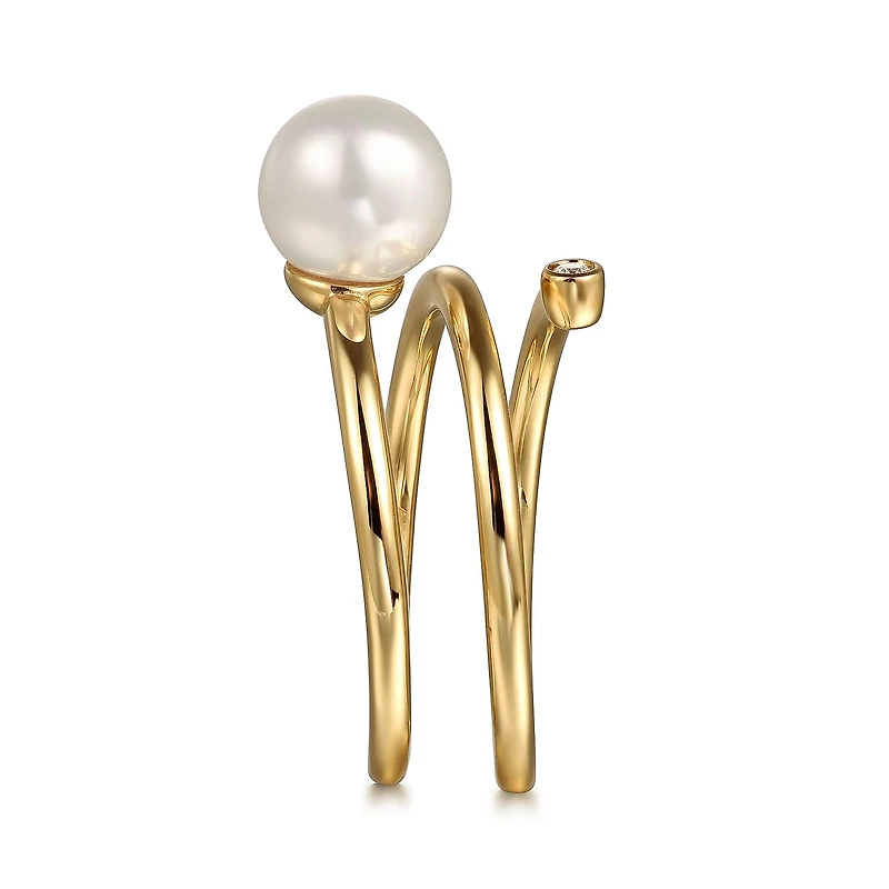 Pearl Bypass Diamond Ring